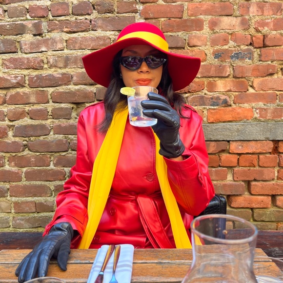 Carmen San Diego Costume BooHoo Red Trench - Picture 3 of 16